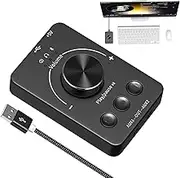 Pc Volume Controller - USB Computer Volume Controller, Cool Black Appearance USB Volume | Sturdy Design Laptop Speaker, External Simplified Sound, Control Volume for Internet Cafe School