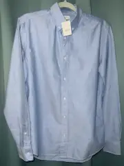 NWT Crewcuts Button-Up Dress Shirt Boys Size 16 Blue 100% Cotton