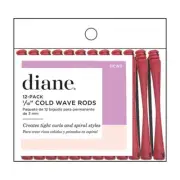 Diane Cold Wave Perm Rods, 12 Pack- Mini Red 1/10"