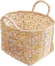 Clothes Bin Organizer – Stylish Space Saver,laundry Storage Hamper | Canvas Neutral Baby Nursery Basket, durabble Dorm Hamper Container for Bathroom Closet Shelf Living Room Nursery Camping Shopping