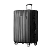 Wanderlite 28 Inch Luggage with TSA Lock Stainless Steel Wrapped Corners Hard Shell Travel Suitcase Luggage Case Black