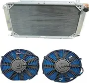 Aluminum Radiator & Fans Compatible For Patrol GQ SAFARI 2.8L/4.2L 4200cc DIESEL RD28T TD42 I6 & 3.0L RB30S PETROL Y60