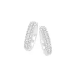 Silver 16mm Pave Cz Domed Huggies in Clear