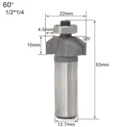 1/2" Shank 60 degree Crown Molding Router Bit Milling Cutter Woodworking Tool