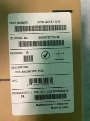 New Skype Enabled-Polycom 2200-46157-019 VVX 400 IP PoE Business Phone