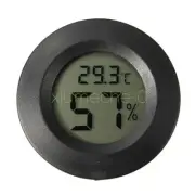 Digital Cigar Humidor Hygrometer Thermometer Round Black Face NEW