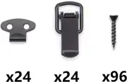 Black 24Pcs Small Stainless Steel Spring Toggle Lock With Clasp Buckle Latch New