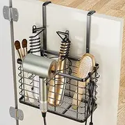 OVICAR Hair Dryer Holder - 3-in-1 Hair Tool Organizer Blow Dryer Holder Adjustable Height Wall Mounted/Cabinet Door Bathroom Organizer Storage for Hair Dryer, Flat Irons, Curling Wands, Straighteners