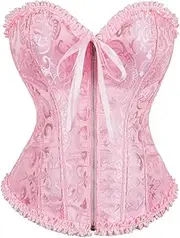 [KissDate] Women's Palace Corset, Breast Lifting and Tummy Controlling Corset (Pink,Small)