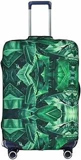 [FSCEV] Tropical Banana Leaf Trolley Suitcase Protective Cover Business Travel Luggage Protector Fashion 18-32 Inches, White, L