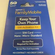 Walmart Family Mobile Starter Kit Powered By Verizon Nano Sim Card 3/1