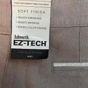Ashworth EZ-TECH Linen/Cotton Soft Finish Performance Shorts Mens Size 40 Khaki