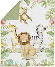 UNIQUE Safari Fabric Panel 19x25 in, Quilting Cotton for Baby Quilt, Blanket - Cotton Fabric for Quilting