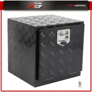 18"x 17"x18" Black Aluminum Storage Tool Box W/2x Chain For Garage RV Truck