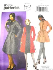 Butterick 5966 Coat Jacket Belt Misses Size 8-16 Sewing Pattern