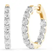 Inside Out Hoop Earrings with 1.00ct of Laboratory Grown Diamonds in 9kt Yellow Gold