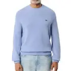 Lacoste Men's Long Sleeve Crewneck Pullover Sweater 100% Wool Overview Blue 2XL