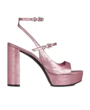 Voyou platform sandals in laminated leather 41 Pink