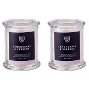 2PK Davis & Waddell Taste Lemongrass & Verbena Scented Candle Clear 9x11cm
