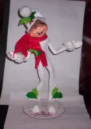 NWT Annalee 14" White HOLLY BERRY ELF Poseable