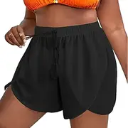 [Generic] Bikinis with Shorts Wind Beach Swimming Trunks High Waist Flat Angle Anti Sun Mesh Pants Swimming Shorts for Teen Girls