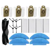 For RoboJet X-One 2 Pro Replacement Parts Accessories Main Side Brush Hepa Filter Mop Cloth Dust Bag as shown