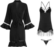 [JINZIJINYU] Women Sexy Lingerie Bodysuit Sexy Satin Stitching Mesh Pajamas Backless Temptation Suspender Nightdress Women Homewear Suit