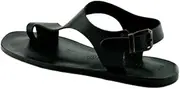 [MDERTEC] Women Comfy Sandal Orthotic Shoes PU Leather Flat Sole Big Toe Foot Correction Sandals Orthopedic Bunion Corrector Sandals (2 Black 34 EU)