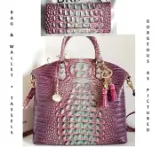 Brahmin Large Duxbury Dome Satchel Julep Ombre Leather Bag+Wallet+Tassels NWT