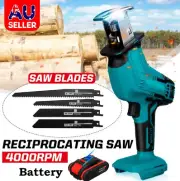 Electric Saw Cordless Rechargeable Wood Cutter Tool Reciprocating Saws Blades