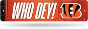Rico Industries NFL Football Cincinnati Bengals Metal Street Sign 4" x 15" Home Décor - Bedroom - Office - Man Cave