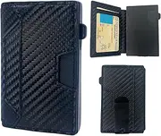 [GUOMIS] Slim Wallet with Metal Card Holder, RFID Protection, Wallet with Pop-Up Card Holder, Up to 10 Cards, Minimalist Design, Wallet for Men (Brown Colour)