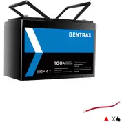 Gentrax 12V 100Ah Lithium Battery + 4* 2AWG 0.3m Connector Cable M8 Lug M10 Lug