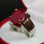 Men Ruby Ring Natural Ruby Gem Sterling Silver 925