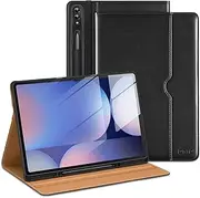 [DTTO] for Samsung Galaxy Tab S10 Ultra / S9 Ultra / S8 Ultra Case 2024/2023/2022, Premium Leather Business Folio Stand Cover with S Pen Holder for 14.6 Inch Tablet, Auto Wake/Sleep, Black