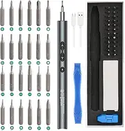 Electric Screwdriver, 28 IN 1 Precision Screwdriver Set with 24 Bits and USB Cable, Portable Magnetic Repair Tool Kit with LED Lights for Phones Watch Jewelers Computers