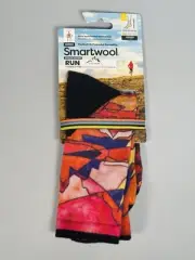 Smartwool Athlete Edition Run Print Men's Crew Socks, Tandoori Orange -Large