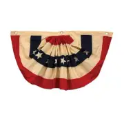 NEW Primitive Country Teastain Vintage Inspired Flag Bunting, 18x36