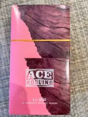 ACE Rolling Cigarette Papers 50 booklets 1 1/4 PINK Natural Gum