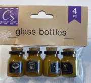 New Mini Halloween Apothecary Amber Brown Glass Potion Poison Bottles Cork Decor