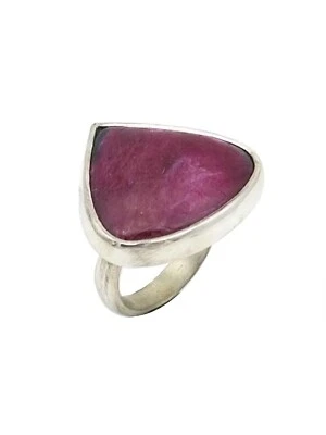 Sterling Silver Ruby Bezel Set Ring