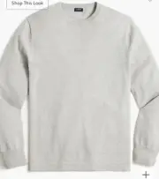 J CREW Cotton crewneck sweater-tee in Heather Quarry (Gray) Size L NWT $80 AZ229