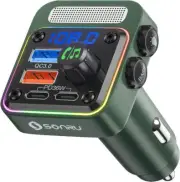 Bluetooth 5.3 FM Transmitter Car Adapter - SONRU Car Charger 54W [PD 36W & QC3.0