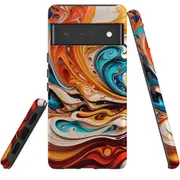 For Google Pixel 6 Pro Tough Protective Cover, Swirling Gold