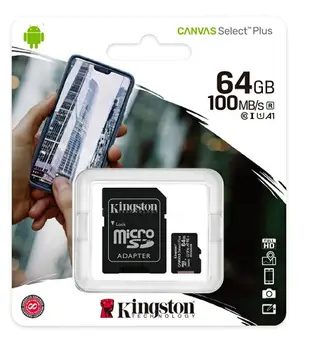 KINGSTON 64GB 64G microSDXC【100MB/s-Plus】microSD SDXC micro SD UHS U1 TF C10 Class10 SDCS2/64GB 金士頓 手機記憶卡