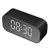 S5 Mini Wireless Bluetooth Speaker Dual Alarm Clock Led Display Mirror Subwoofer With Mic Black