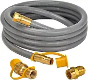 only fire 12Ft 1/2 inch ID Natural Gas Hose with Quick Connect Fittings Assembly