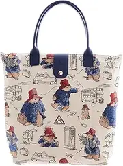 Signare Tapestry Foldable Tote Bag Reusable Shopping Bag Grocery Bag In Paddington Bear Design (FDAW-PADD), Paddington Bear, One size