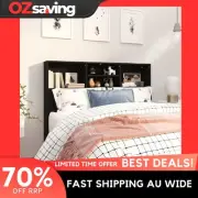 headboard cabinet storage contemporary black 120cm engineered wood 1854