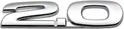 One Pc Metal 2.0 Fit for Universal Car Truck SUV Side Rear Front Decals Emblem 3D Badge (Silver)